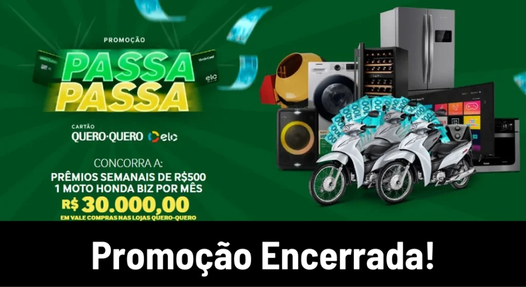Banner da promoção comercial "Passa Passa" da Quero-Quero, já encerrada